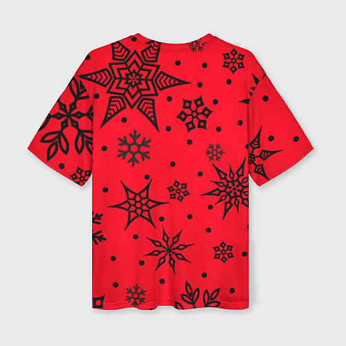 Женская футболка оверсайз Праздничный снег / 3D-принт – фото 2
