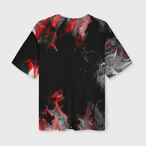 Женская футболка оверсайз Дым и текстуры / 3D-принт – фото 2