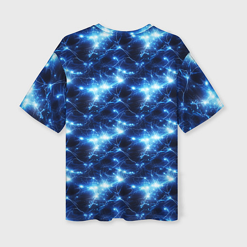Женская футболка оверсайз Cosmic neon boom / 3D-принт – фото 2