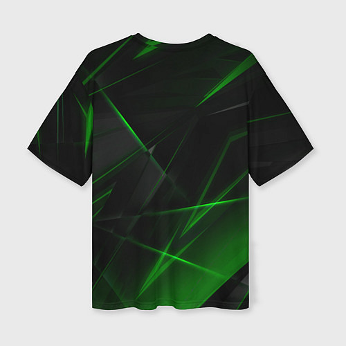 Женская футболка оверсайз Зелёные узоры текстура / 3D-принт – фото 2
