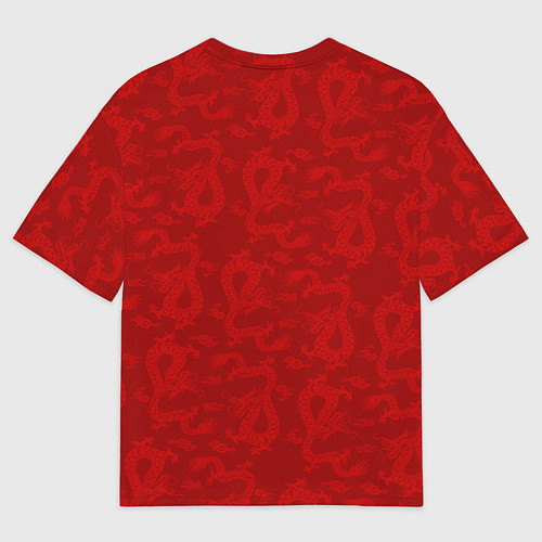 Женская футболка оверсайз Динозавр в свитере - новогодние драконы / 3D-принт – фото 2