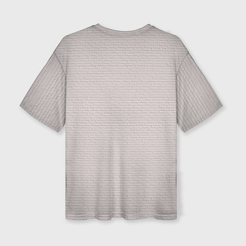 Женская футболка оверсайз Французский палевый бульдог на кирпичной стене / 3D-принт – фото 2