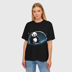 Футболка оверсайз женская Панда сидит, цвет: 3D-принт — фото 2