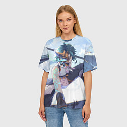 Футболка оверсайз женская Genshin Impact Сяо Xiao Mask, цвет: 3D-принт — фото 2