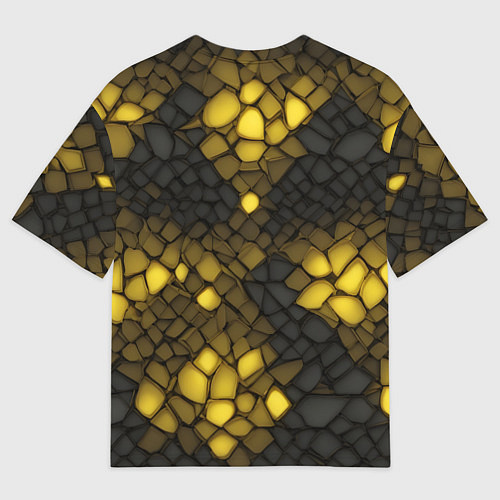 Женская футболка оверсайз Жёлтый трескающийся камень / 3D-принт – фото 2