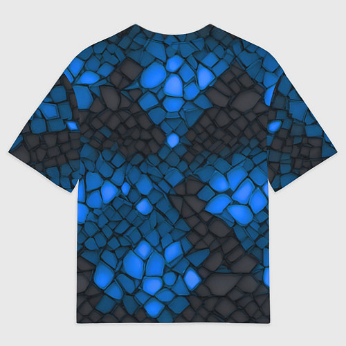 Женская футболка оверсайз Синий трескающийся камень / 3D-принт – фото 2