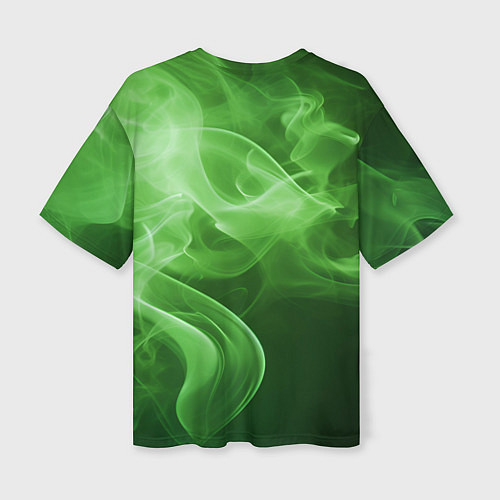 Женская футболка оверсайз Зеленый дым / 3D-принт – фото 2