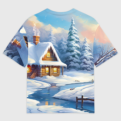 Женская футболка оверсайз Крошечный дракон зимы 2024 / 3D-принт – фото 2