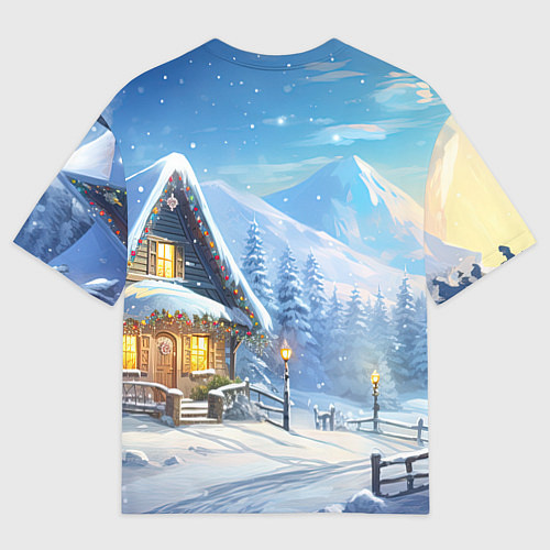 Женская футболка оверсайз Миниатюрный представитель зимы / 3D-принт – фото 2