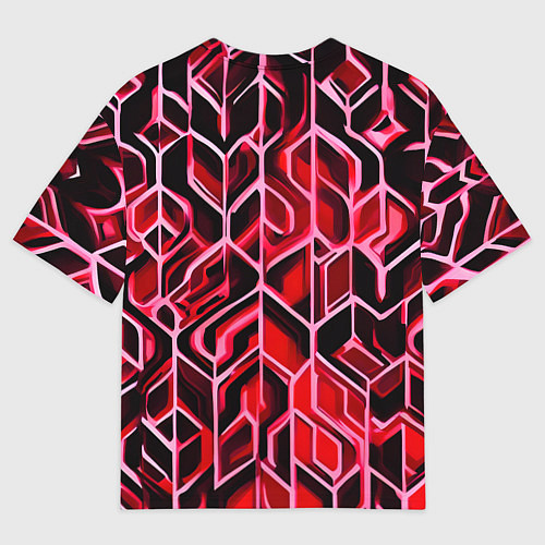 Женская футболка оверсайз Красный узор / 3D-принт – фото 2