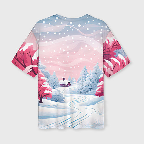 Женская футболка оверсайз Символ нового 2024 года / 3D-принт – фото 2