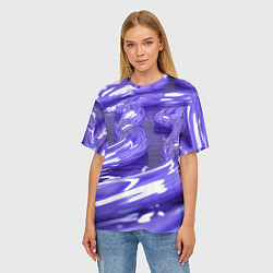 Футболка оверсайз женская Фиолетовая вязкая абстракция, цвет: 3D-принт — фото 2