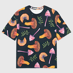 Женская футболка оверсайз Goblincore - болотные грибы