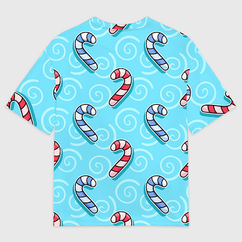 Женская футболка оверсайз Новогодний леденец трость / 3D-принт – фото 2