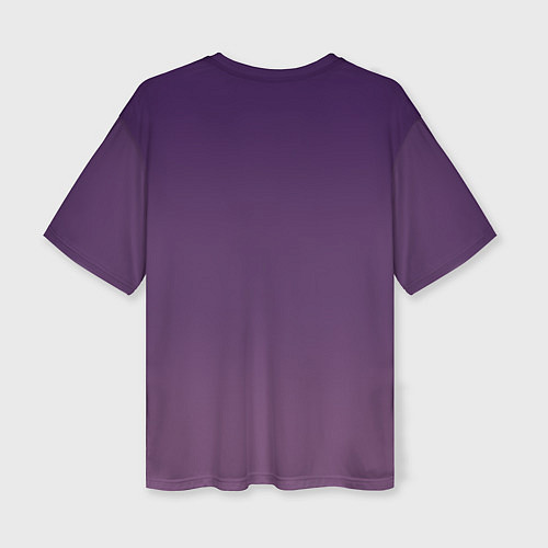 Женская футболка оверсайз Фиолетовая косуха лича с черепами / 3D-принт – фото 2