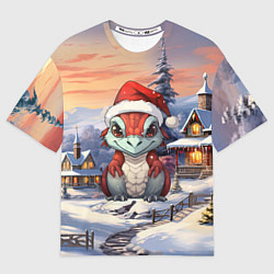 Женская футболка оверсайз Красный дракончик 2024