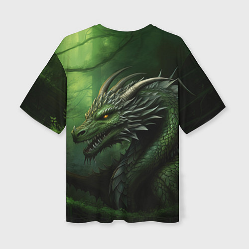 Женская футболка оверсайз Зеленый дракон символ 2024 / 3D-принт – фото 2