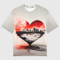 Футболка оверсайз женская Сердце города, цвет: 3D-принт