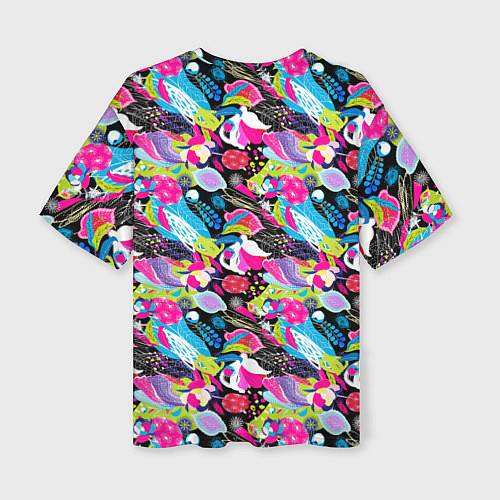 Женская футболка оверсайз Цветочный листопад / 3D-принт – фото 2