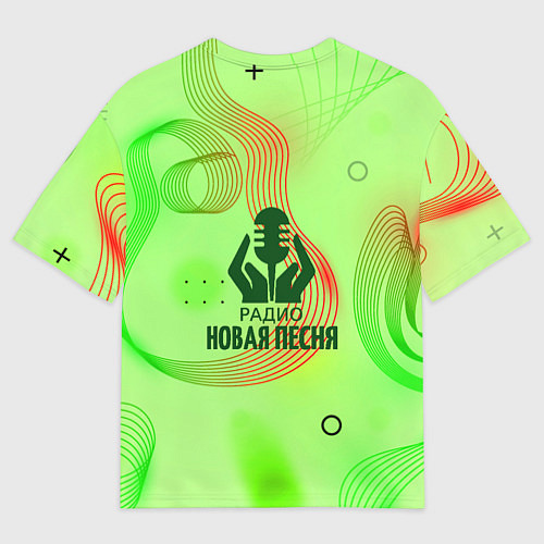 Женская футболка оверсайз Радио Новая Песня с молнией / 3D-принт – фото 2