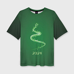Женская футболка оверсайз Стилизованная елка 2024