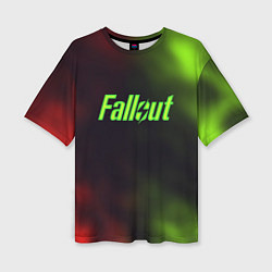 Женская футболка оверсайз Fallout fire gradient