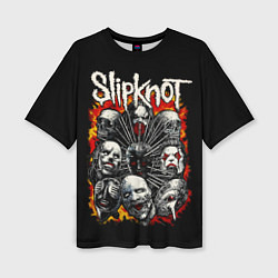 Футболка оверсайз женская Slipknot метал-группа, цвет: 3D-принт