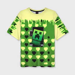 Женская футболка оверсайз Minecraft love toxic