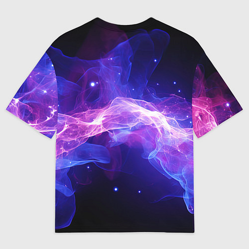 Женская футболка оверсайз Фиолетовый туман в движении / 3D-принт – фото 2