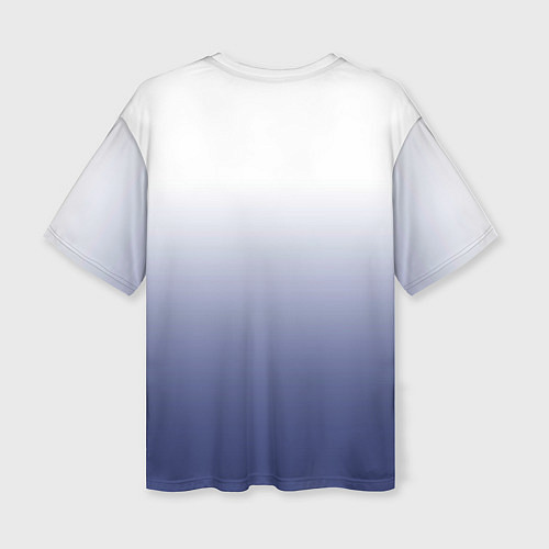 Женская футболка оверсайз Туманный градиент бело-синий / 3D-принт – фото 2