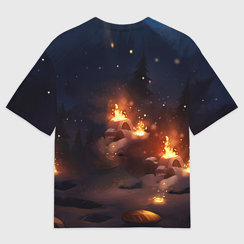 Женская футболка оверсайз Сияющий ледяной дракон / 3D-принт – фото 2