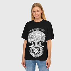 Футболка оверсайз женская Славянские воины - помни свои корни, цвет: 3D-принт — фото 2