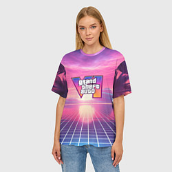 Футболка оверсайз женская GTA 6 Vaporwave, цвет: 3D-принт — фото 2
