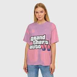 Футболка оверсайз женская GTA 6 pink, цвет: 3D-принт — фото 2