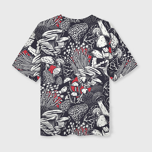 Женская футболка оверсайз Разные грибы / 3D-принт – фото 2