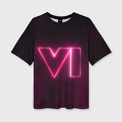 Женская футболка оверсайз GTA 6 Neon