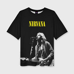 Женская футболка оверсайз Группа Nirvana Курт Кобейн