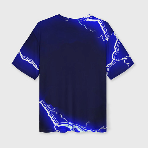 Женская футболка оверсайз Скайрим лого молнии шторм / 3D-принт – фото 2