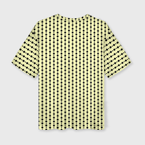 Женская футболка оверсайз Бледно-жёлтый полосы кружочки / 3D-принт – фото 2