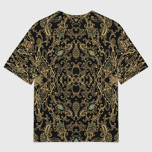 Женская футболка оверсайз Славянский этнический орнамент с позолотой / 3D-принт – фото 2