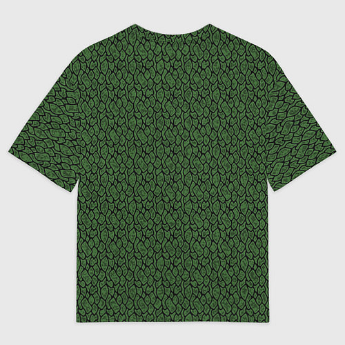 Женская футболка оверсайз Тёмно-зелёный паттерн / 3D-принт – фото 2