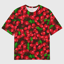 Футболка оверсайз женская Красная спелая вишня, цвет: 3D-принт