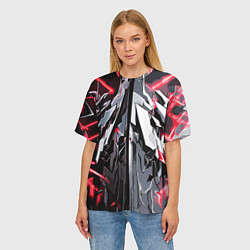 Футболка оверсайз женская Адский доспех красный, цвет: 3D-принт — фото 2