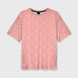 Женская футболка оверсайз Оранжево-розовый светлый пятнистый паттерн