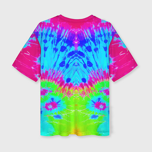 Женская футболка оверсайз Tie-Dye abstraction / 3D-принт – фото 2