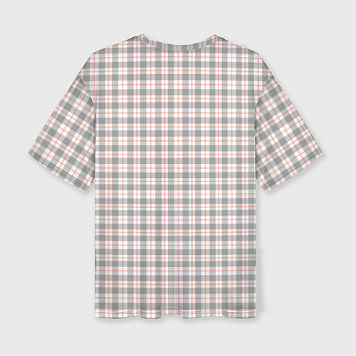 Женская футболка оверсайз Светло-серый клетчатый / 3D-принт – фото 2