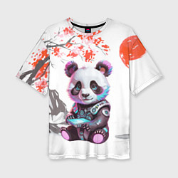 Женская футболка оверсайз Funny panda - China
