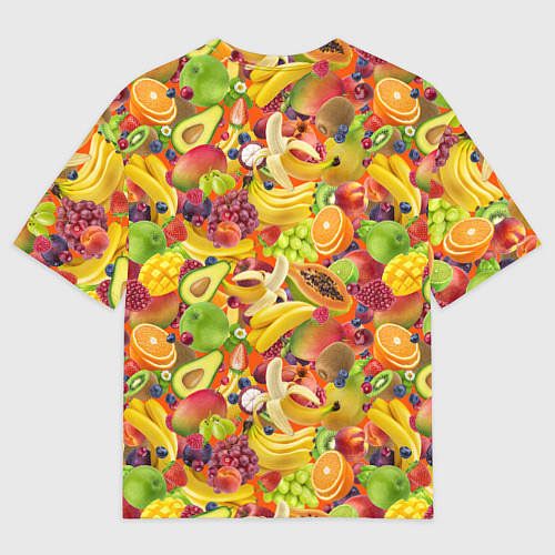 Женская футболка оверсайз Экзотические фрукты и ягоды / 3D-принт – фото 2