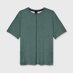 Женская футболка оверсайз Строгий зелёный в полоску
