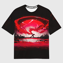 Женская футболка оверсайз Танец в последних лучах солнца